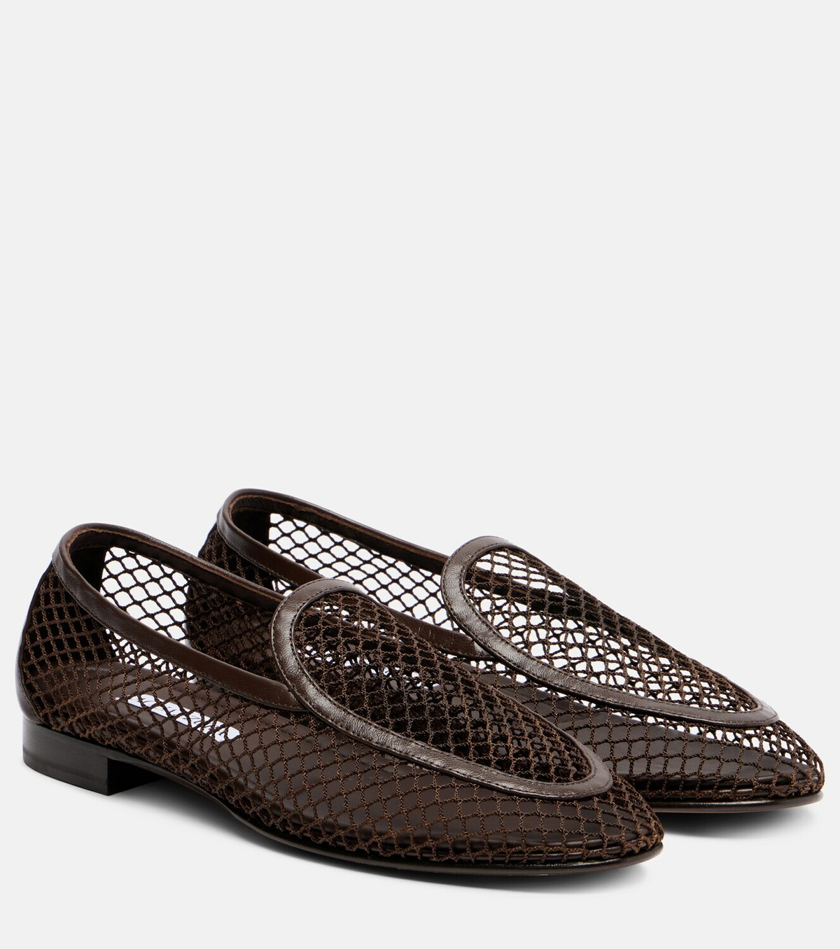Aquazzura Saint Germain leather-trimmed moccasins