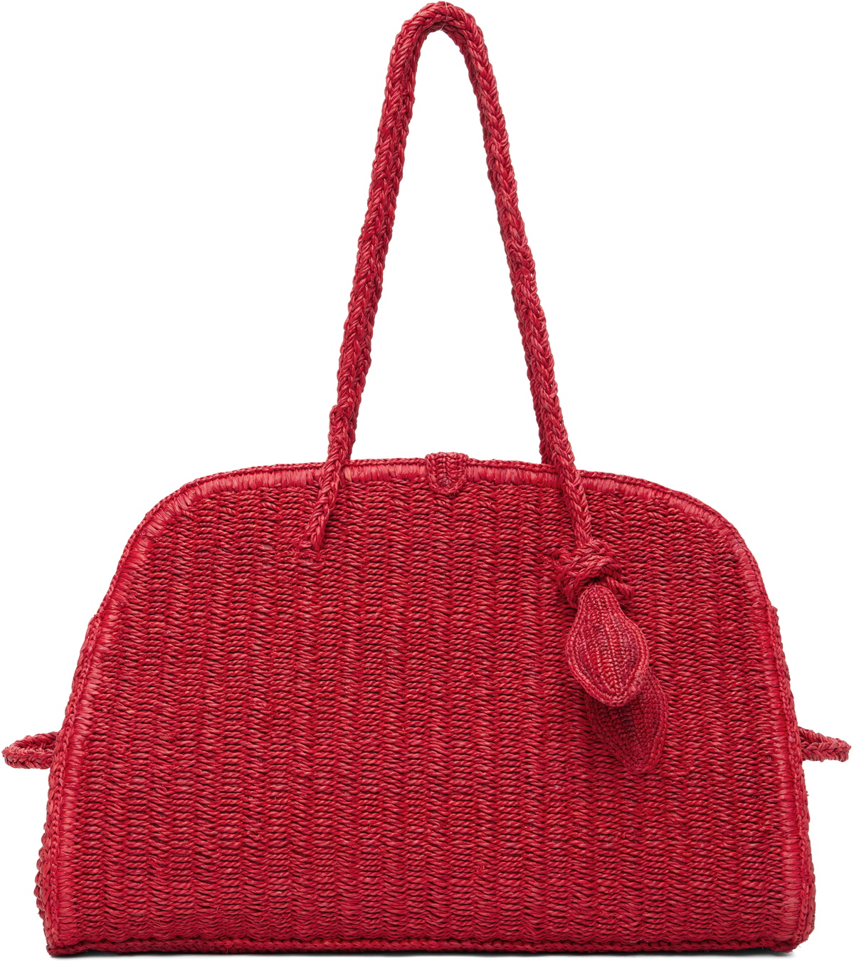 JACQUEMUS Red 'The raffia Turismo' Tote