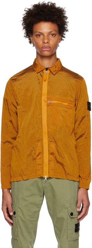 Photo: Stone Island Orange Crinkled Jacket