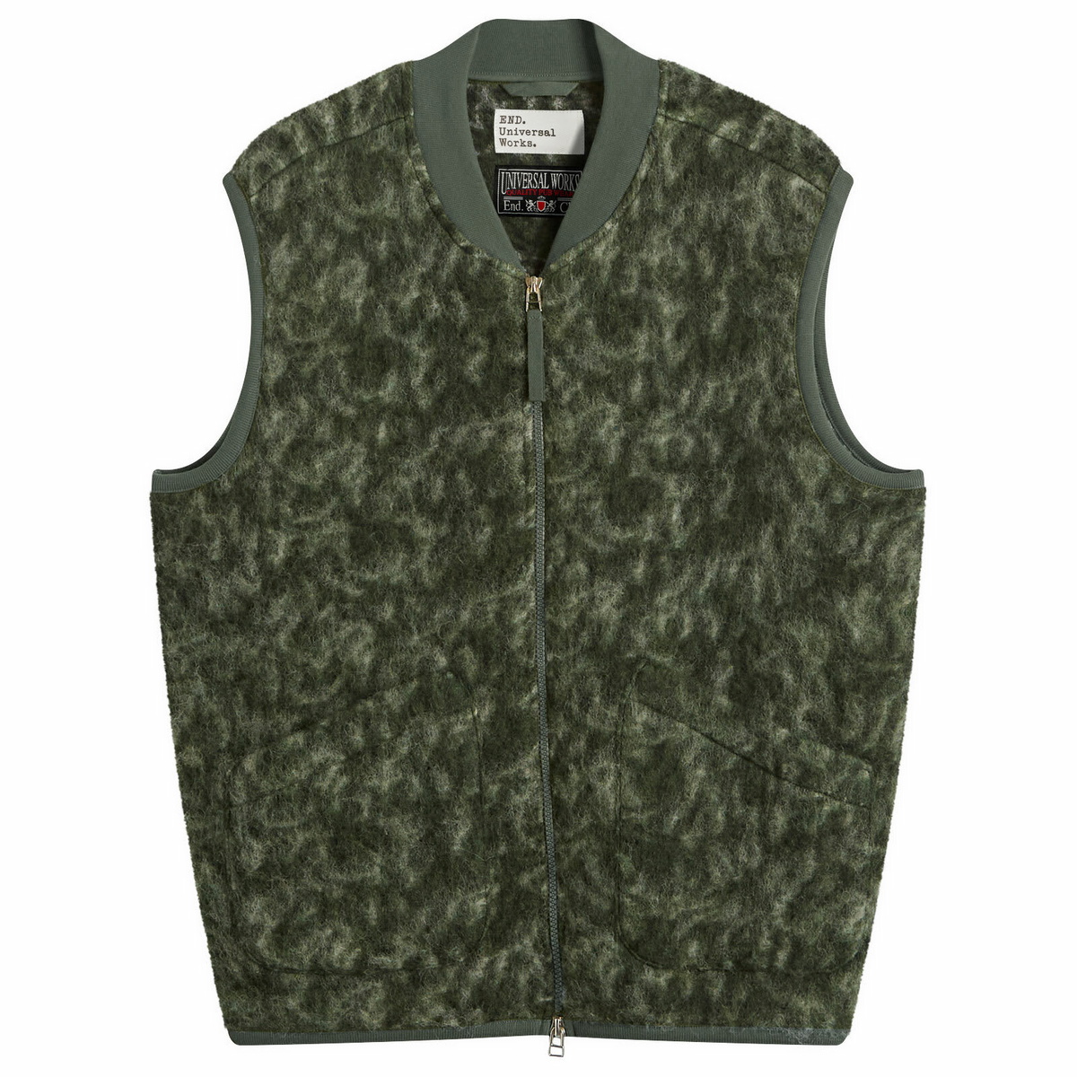 END. x Universal Works Men's Snug Gilet in Olive