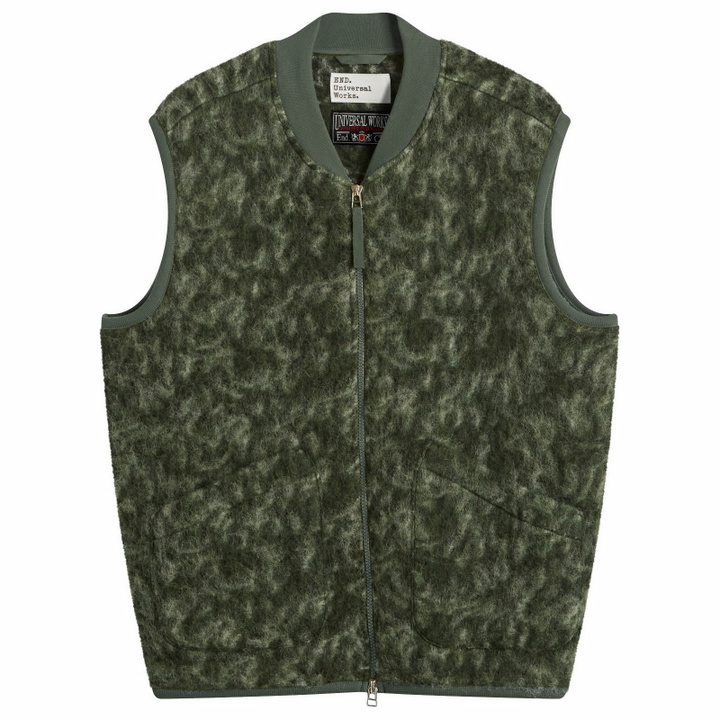 Photo: END. x Universal Works Men's Snug Gilet in Olive