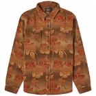 RRL Men's Matlock Floral Overshirt in Brown/Orange
