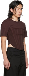 Dion Lee Burgundy Corset T-Shirt