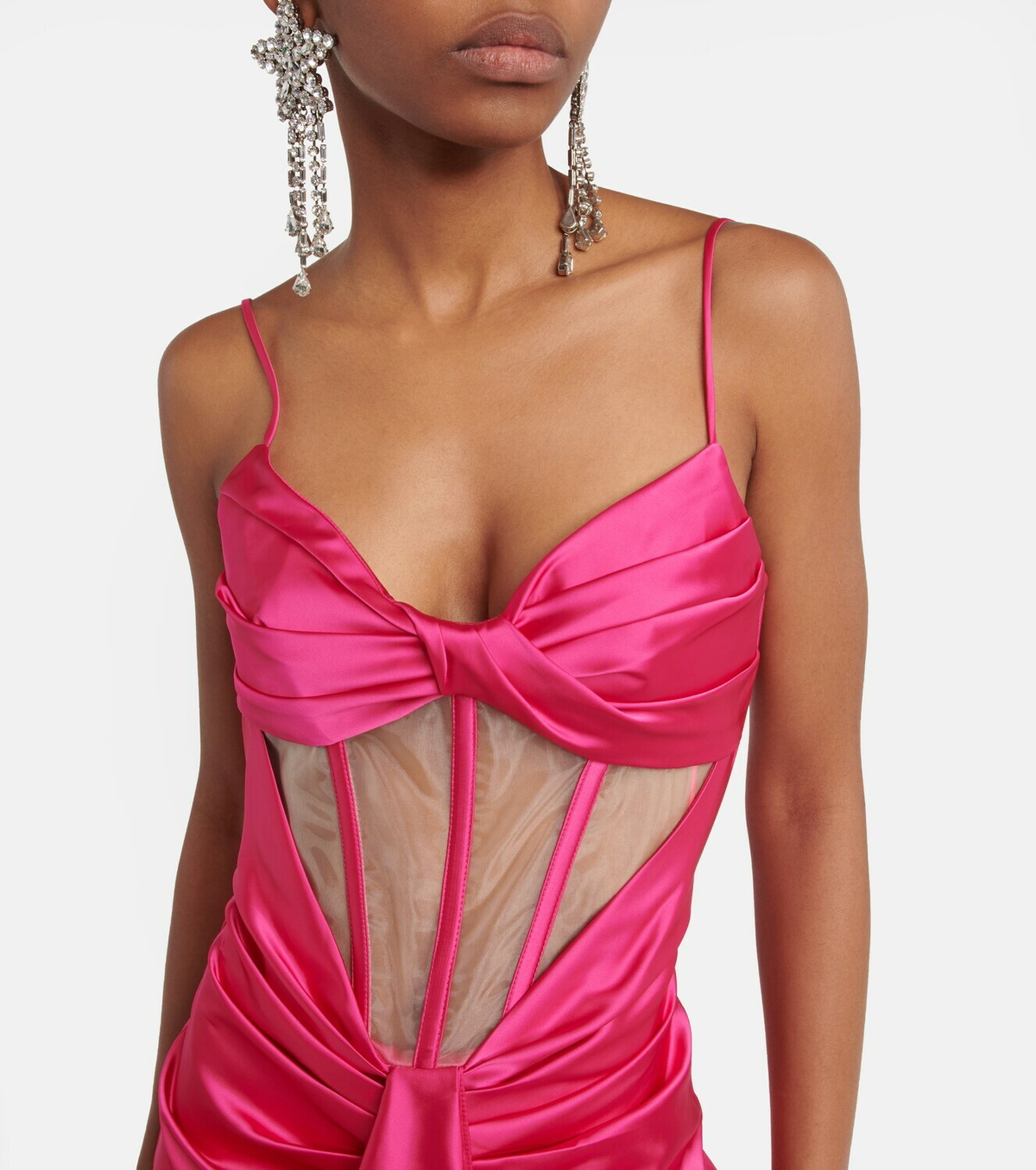 Rasario Draped corset satin gown