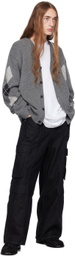 Youth Gray Argyle Cardigan