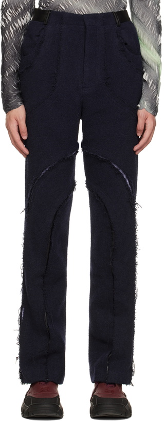 Photo: PONDER.ER SSENSE Exclusive Navy Spiral Trousers