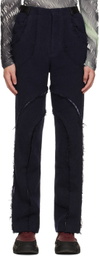 PONDER.ER SSENSE Exclusive Navy Spiral Trousers
