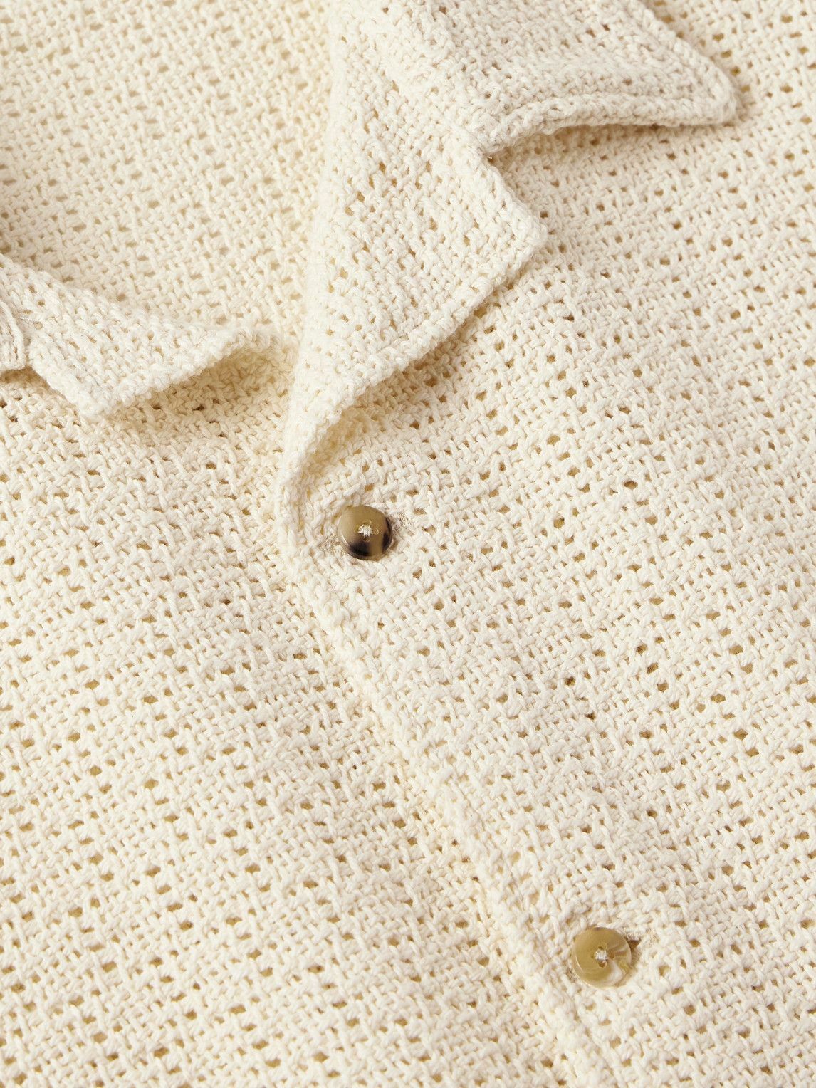 De Bonne Facture - Holiday Camp-Collar Cotton Shirt - Neutrals