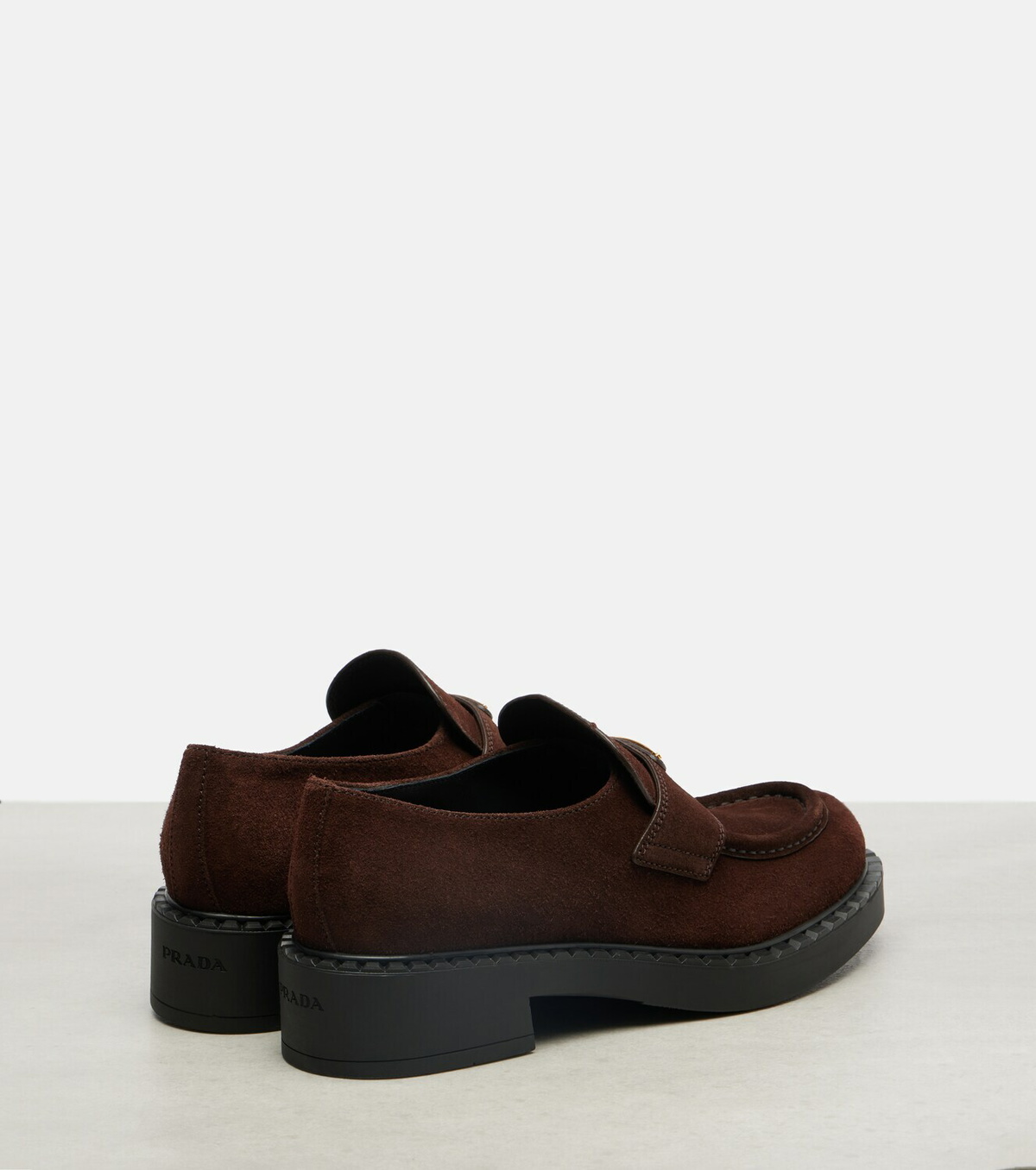 Prada Chocolate suede loafers