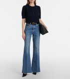 Frame Ladder pointelle cashmere cardigan