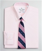 Brooks Brothers Men's Soho Extra-Slim Fit Dress Shirt, Performance Non-Iron with COOLMAX, Button-Down Collar Twill | Pink