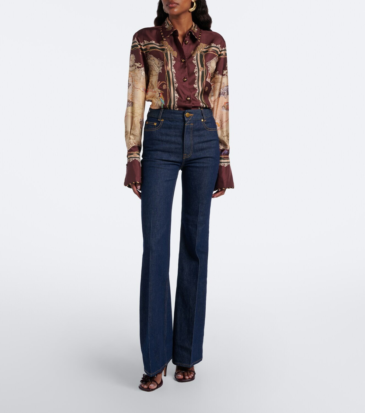 Zimmermann Embroidered flared jeans