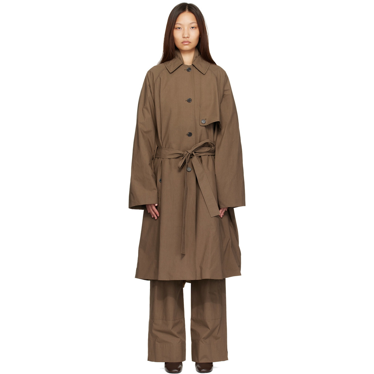 Calvin Klein Collection Brown Zeland Trench Coat