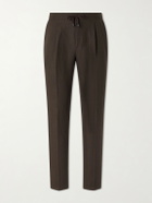 De Petrillo - Straight-Leg Pleated Linen Suit Trousers - Brown
