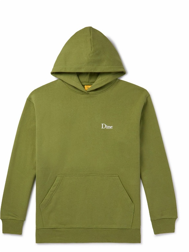 Photo: DIME - Classic Logo-Embroidered Cotton-Jersey Hoodie - Green