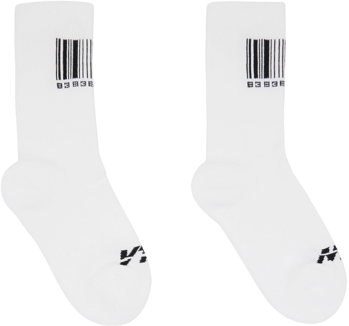 Photo: VTMNTS White Barcode Socks