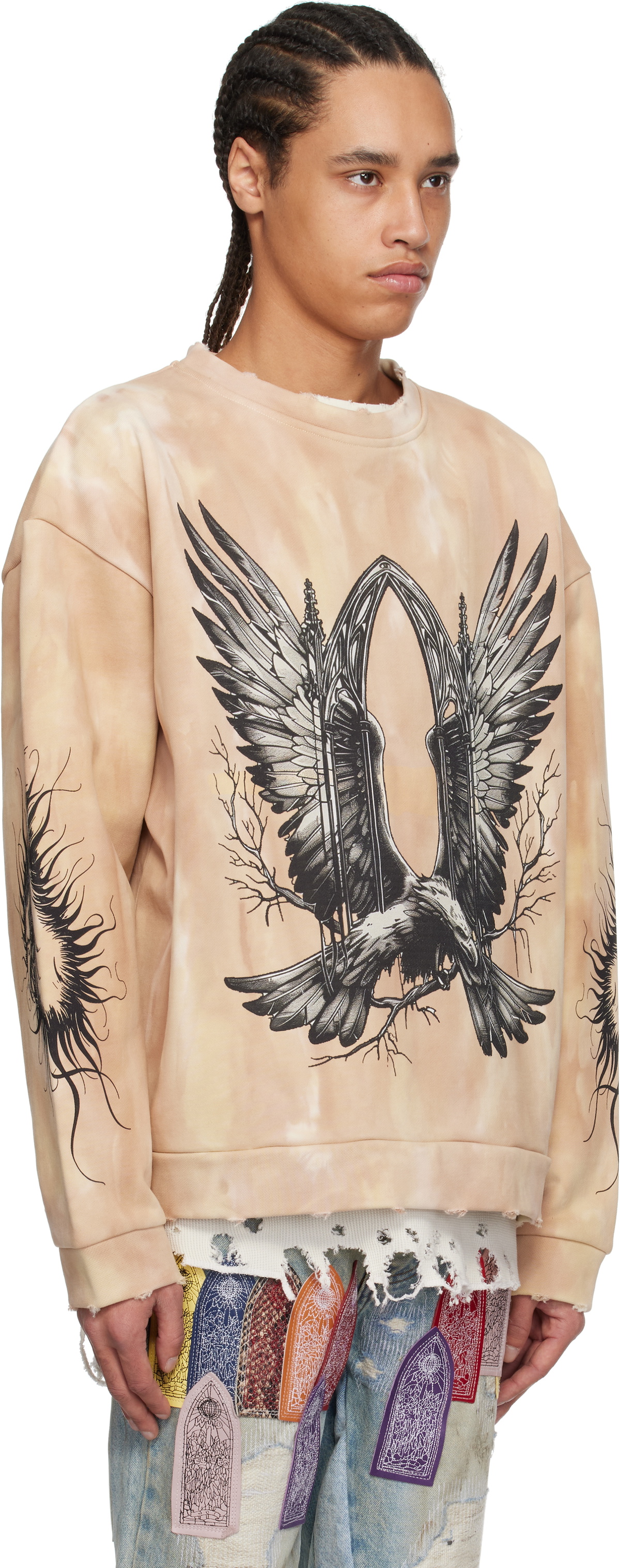 Who Decides War Beige Soaring Window Crewneck Sweatshirt
