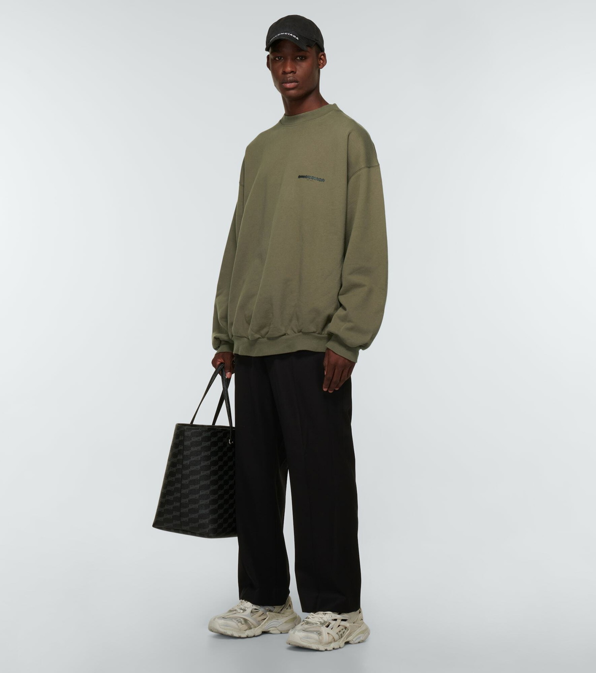 Balenciaga - Logo oversized cotton sweater Balenciaga