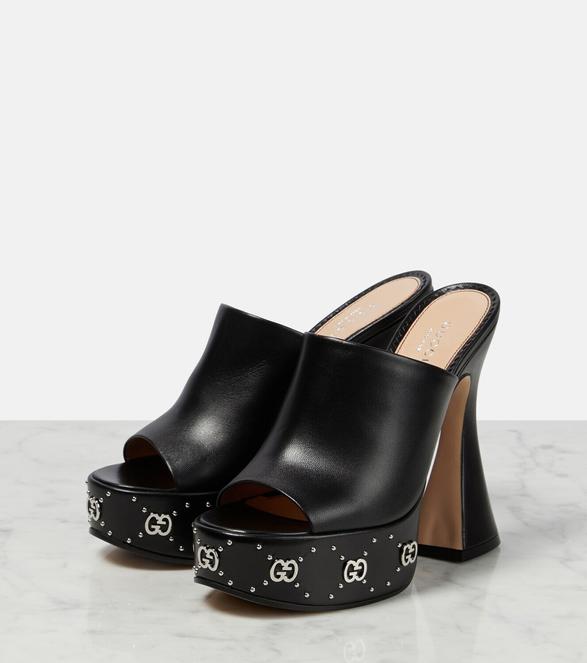 Gucci GG leather platform sandals Gucci
