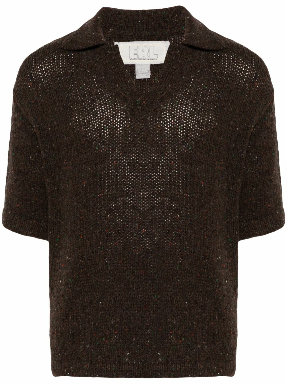 ERL Brown Pointelle-Knit Top