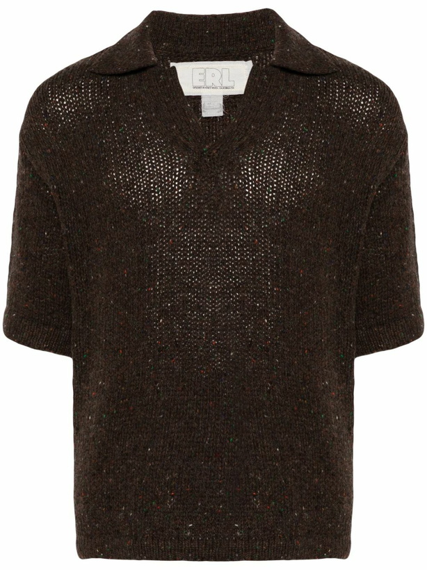 Photo: ERL Brown Pointelle-Knit Top