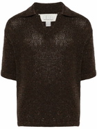 ERL Brown Pointelle-Knit Top