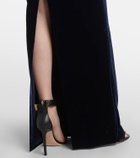 Roland Mouret Lace-trimmed velvet corset gown