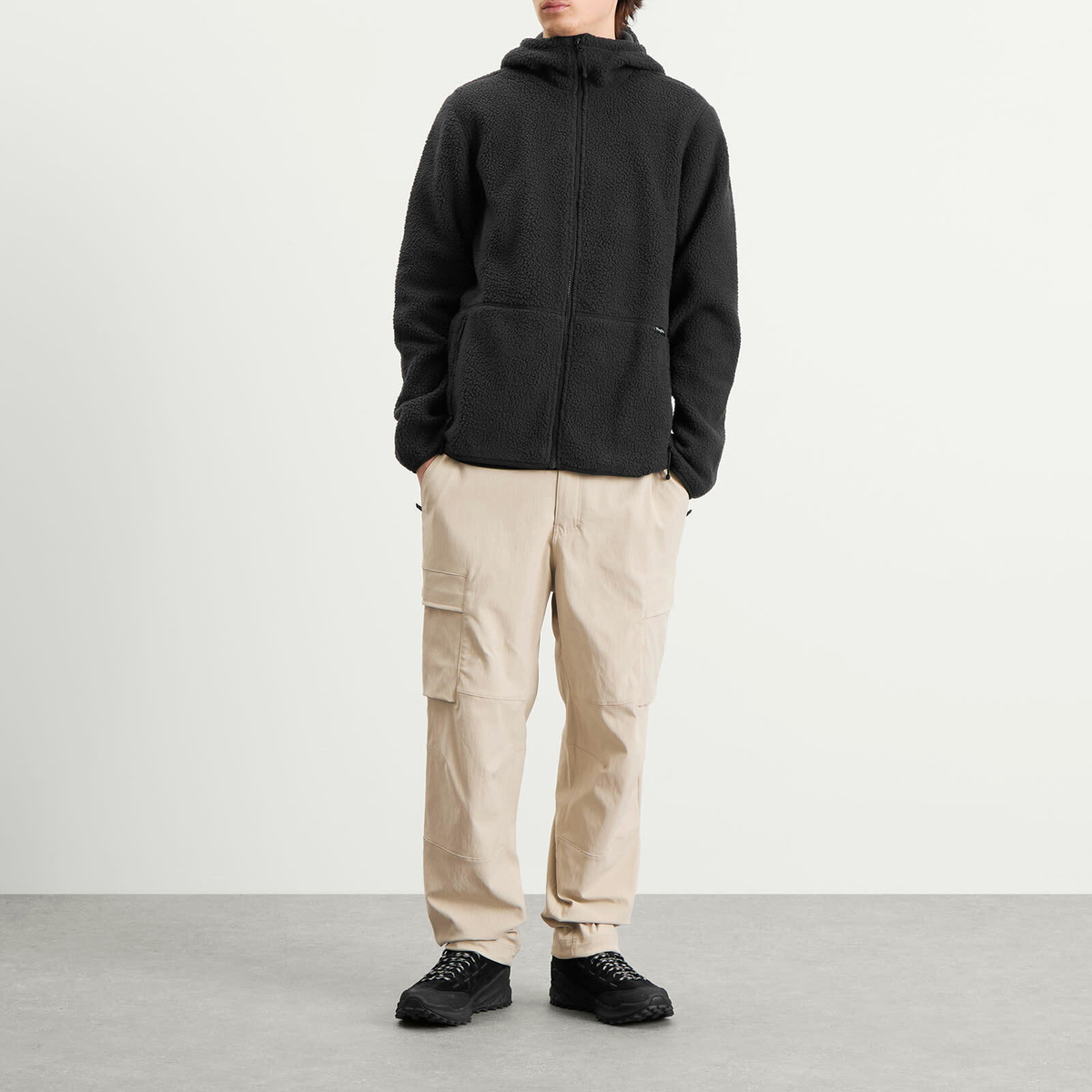 Haglöfs Men's Funäs Pile Fleece Hooded Jacket in True Black