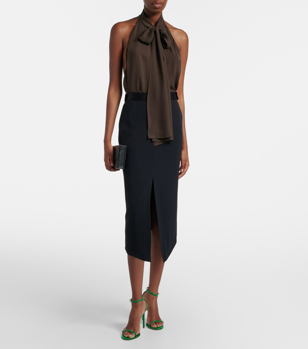 Tom Ford Tie-neck silk georgette top