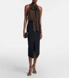 Tom Ford Tie-neck silk georgette top