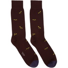 Paul Smith Burgundy Bee Pattern Socks