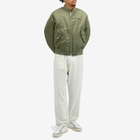 Off-White Men's Contrast Stitch Nylon Bomber Jacket in Green