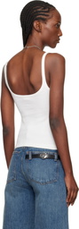 Courrèges White Buckle 90's Rib Tank Top