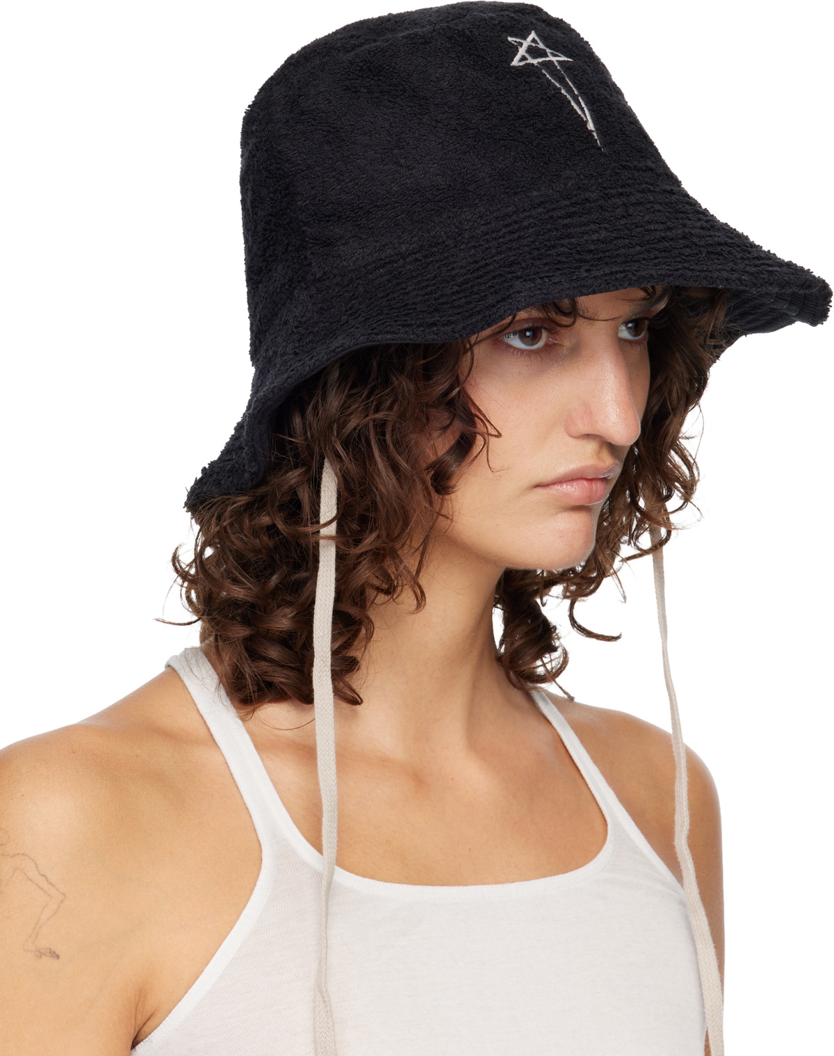 Rick Owens Black Temple Beach Hat