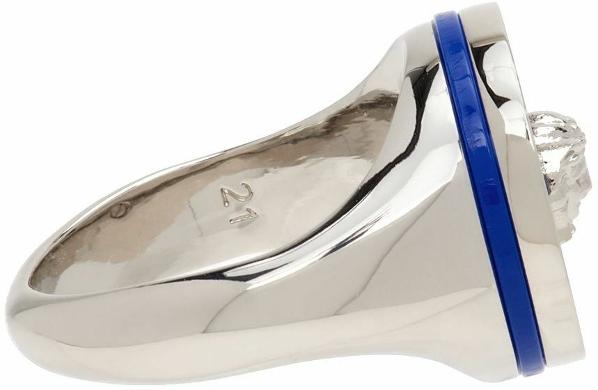 VERSACE メデューサモチーフ シルバーベース青いリング Versace Silver & Blue Medusa Ring Versace