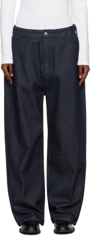Photo: LE17SEPTEMBRE Navy Side Seam Wide Jeans