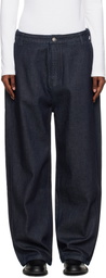 LE17SEPTEMBRE Navy Side Seam Wide Jeans