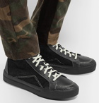 Rhude - V1 Leather-Trimmed Nylon High-Top Sneakers - Black