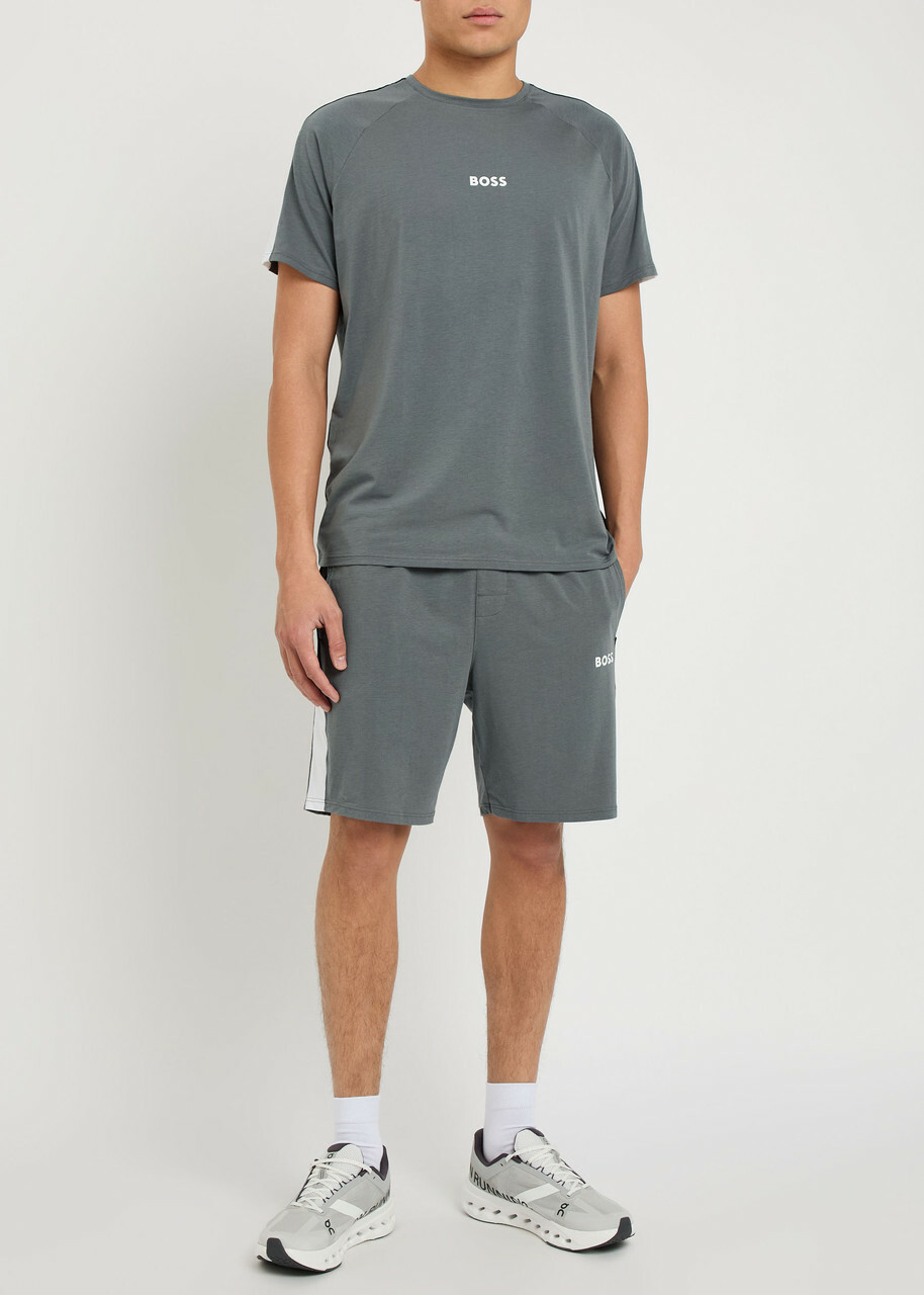 Boss Logo-print Cotton-blend Lounge set Grey