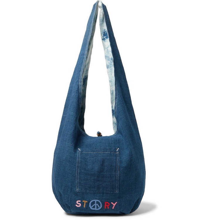 Photo: Story Mfg. - Logo-Embroidered Organic Cotton-Canvas Tote - Blue