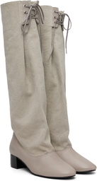 Paloma Wool Beige Victoria Canvas Tall Boots