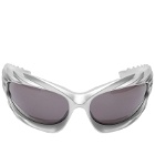 Balenciaga Eyewear BB0255S Sunglasses in Silver/Grey