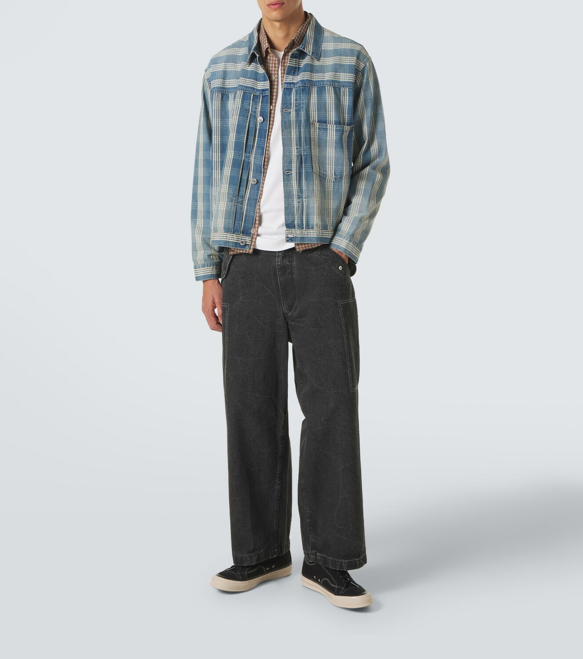 A.Presse No.213 checked denim jacket