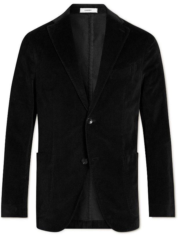 Photo: Boglioli - Unstructured Garment-Dyed Cotton-Velvet Suit Jacket - Black