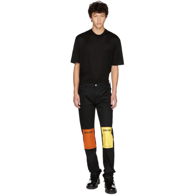 Photo: Raf Simons Black Patches Regular Fit Jeans