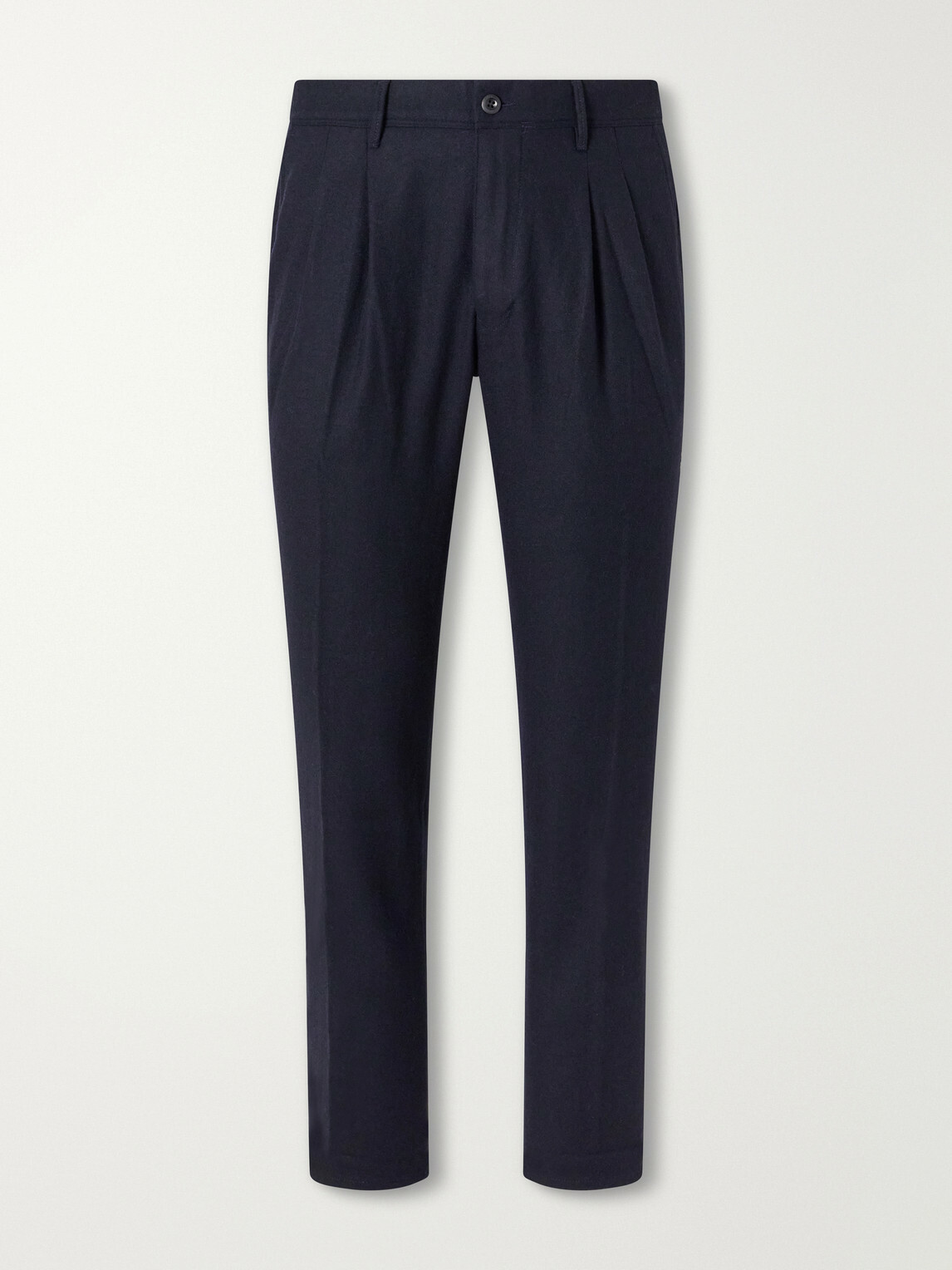 Slowear - Incotex Pleated Tapered Wool-Blend Flannel Trousers - Blue