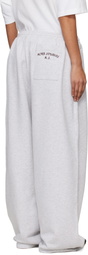 Acne Studios Gray Fleece Logo Sweatpants