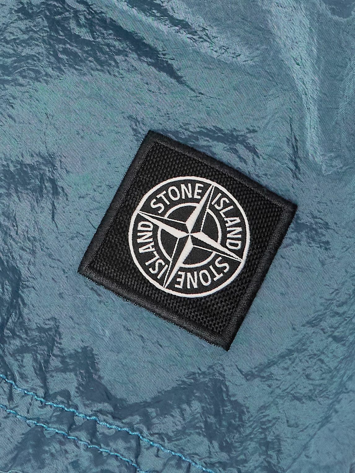 Stone Island - Straight-Leg Mid-Length Logo-Appliqued ECONYL® Nylon Metal Swim Shorts - Blue