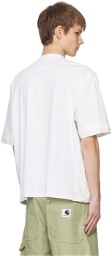 sacai White Paneled T-Shirt
