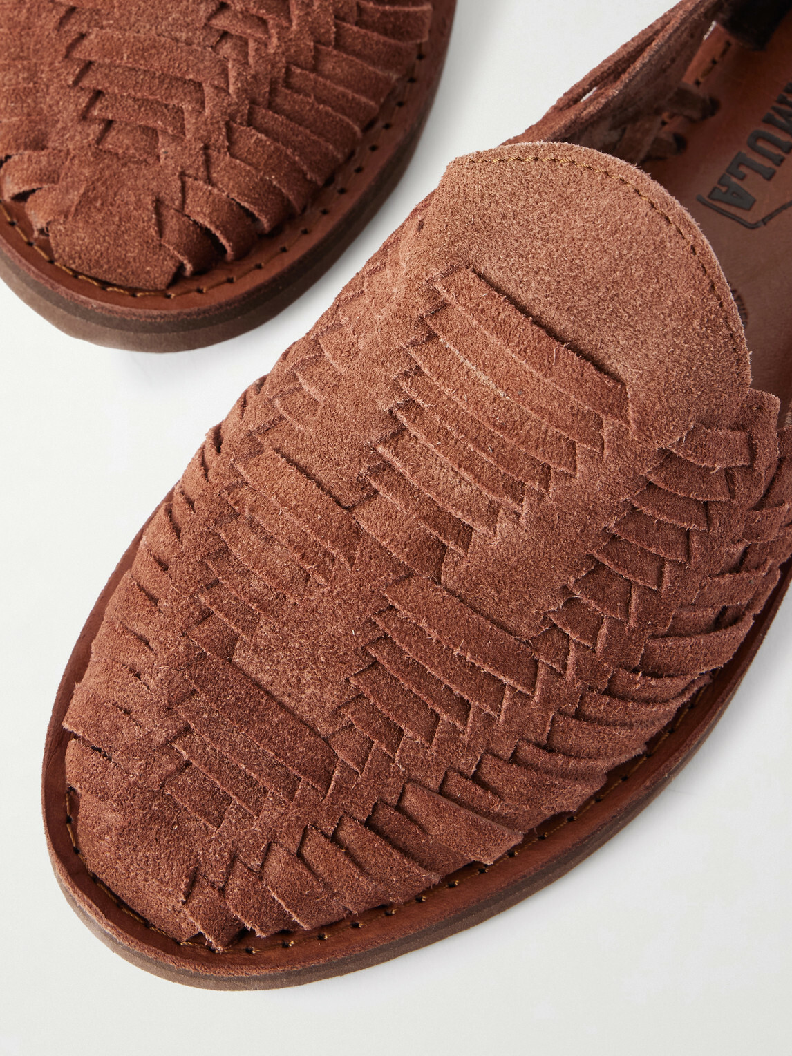 Yuketen - Alejandro Woven Suede Huarache Sandals - Brown